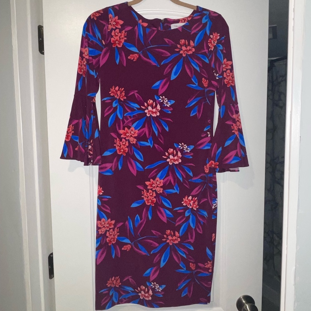 Calvin Klein Midi Dress with Bell Sleeves